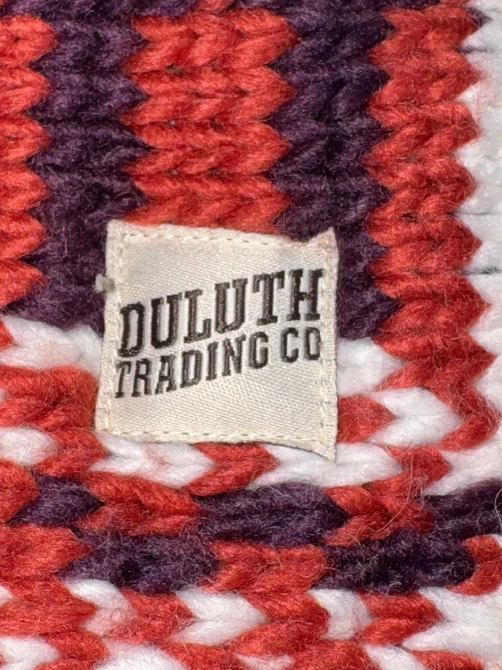 Duluth Trading Co Women's Fair Isle Knit Neck Warmer Scarf Faux Fur Lined